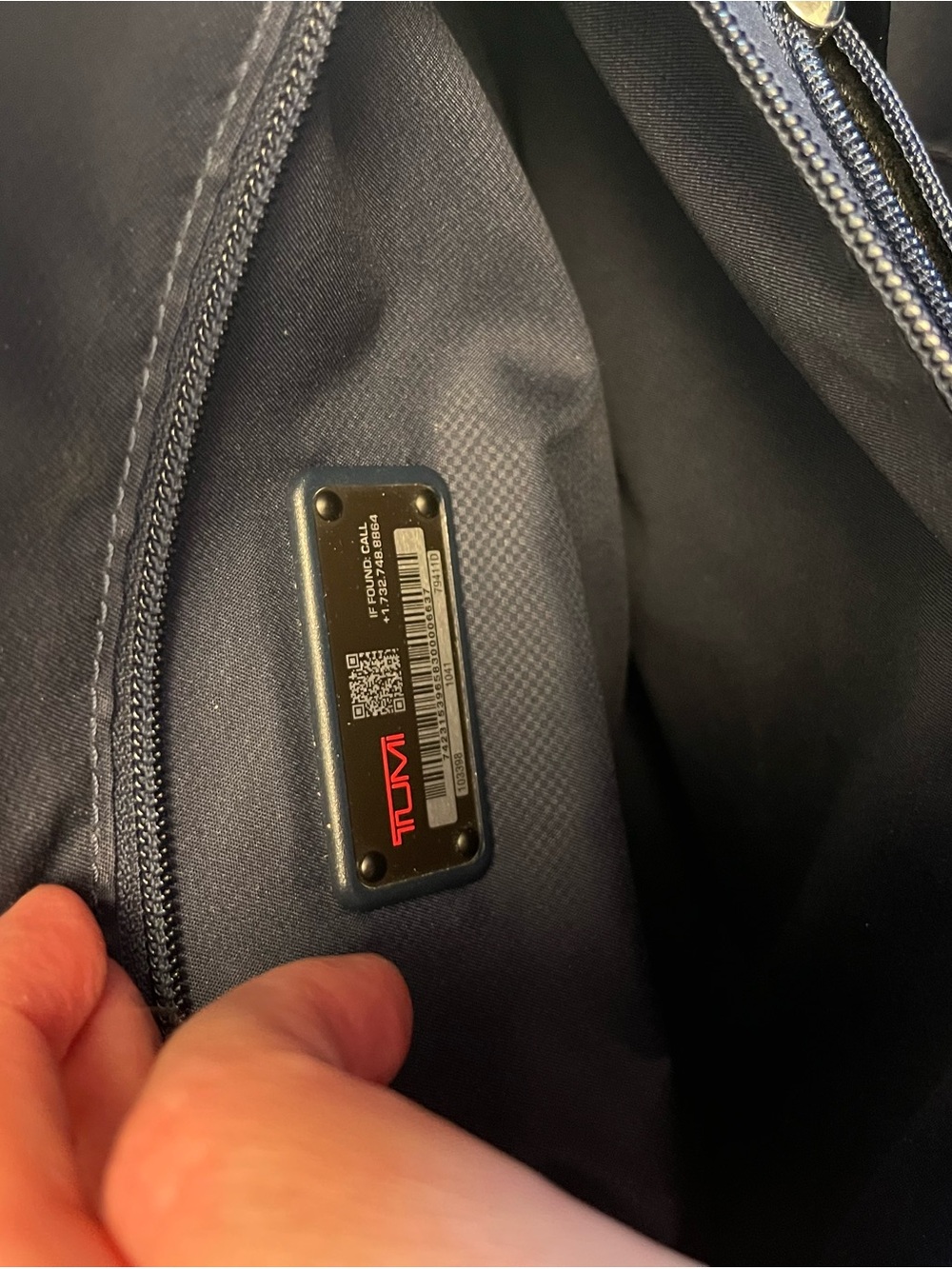 Tumi Black Leather Backpack with Silver-Tone Hardware - Picture 11 of 12